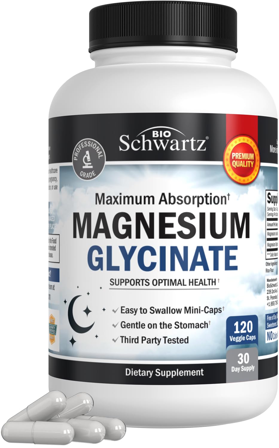  BioSchwartz Magnesium Glycinate 500mg Capsules for Nerves & Muscles
| Best BioSchwartz Magnesium Glycinate 500mg for He
