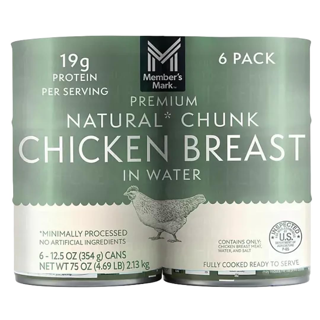 Premium Chunk Chicken Breast, 1|5 oz Cans, Perfect for Snacking and Cooking, 6 Count ((1|5 Ounce, 6 Count) 1 Pack)  
Pre