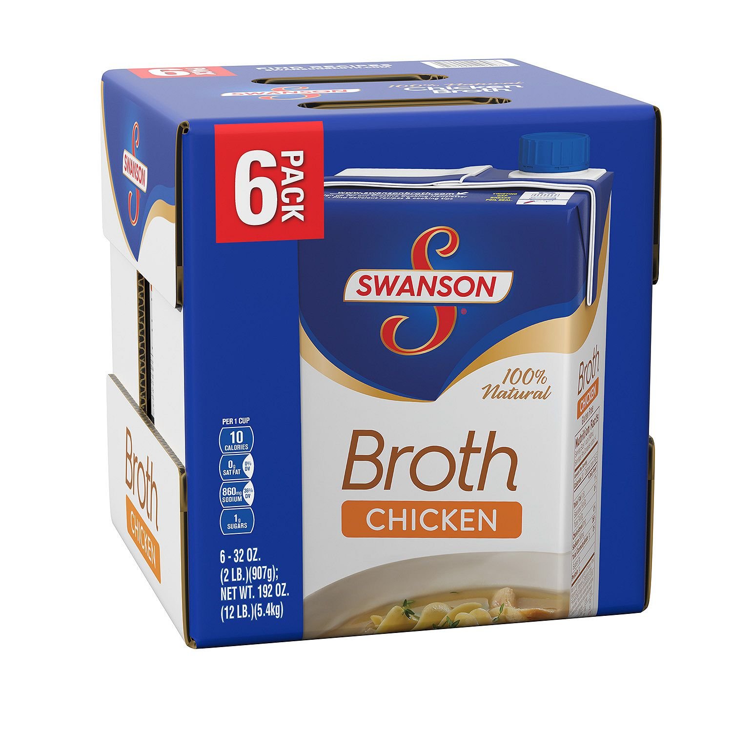 Swanson Chicken Broth 32 Ounce 6 Count Pack of 6 for Easy Meal Prep            
Swanson Chicken Broth 32 Ounce 6 Count P