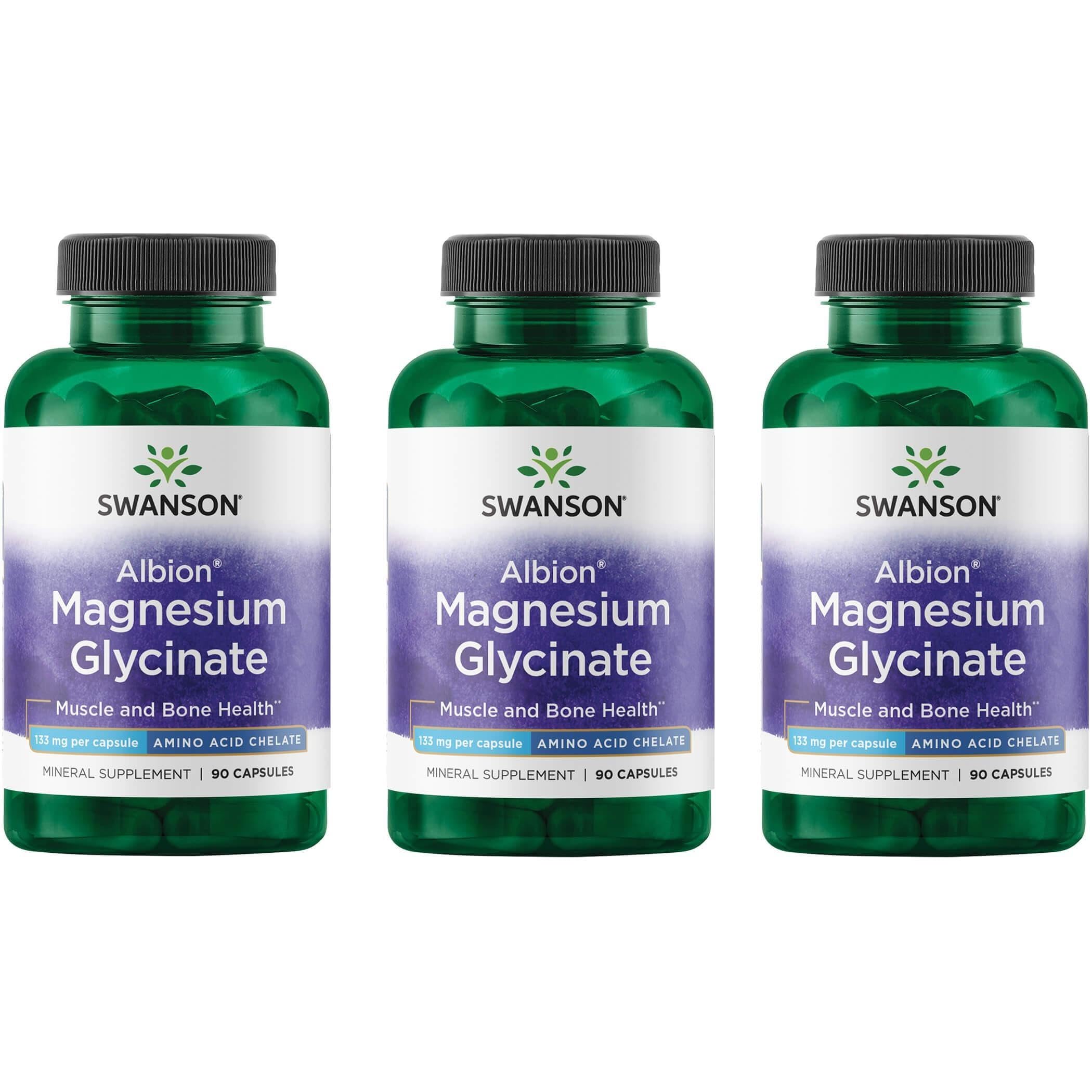 Swanson Chelated Magnesium 133 Milligrams for Muscle Health 90 Capsules (3 Pack)  
Swanson Chelated Magnesium 133 Millig